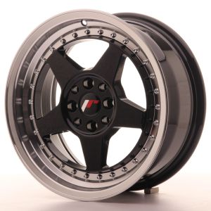 JR Wheels JR6 16x7 ET25 4x100/108 Gloss Black w/Machined