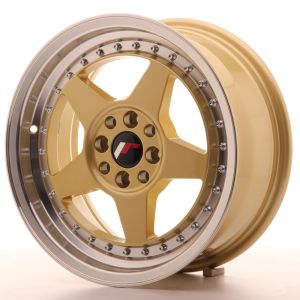 JR Wheels JR6 16x7 ET25 4x100/108 Gold w/Machined Lip